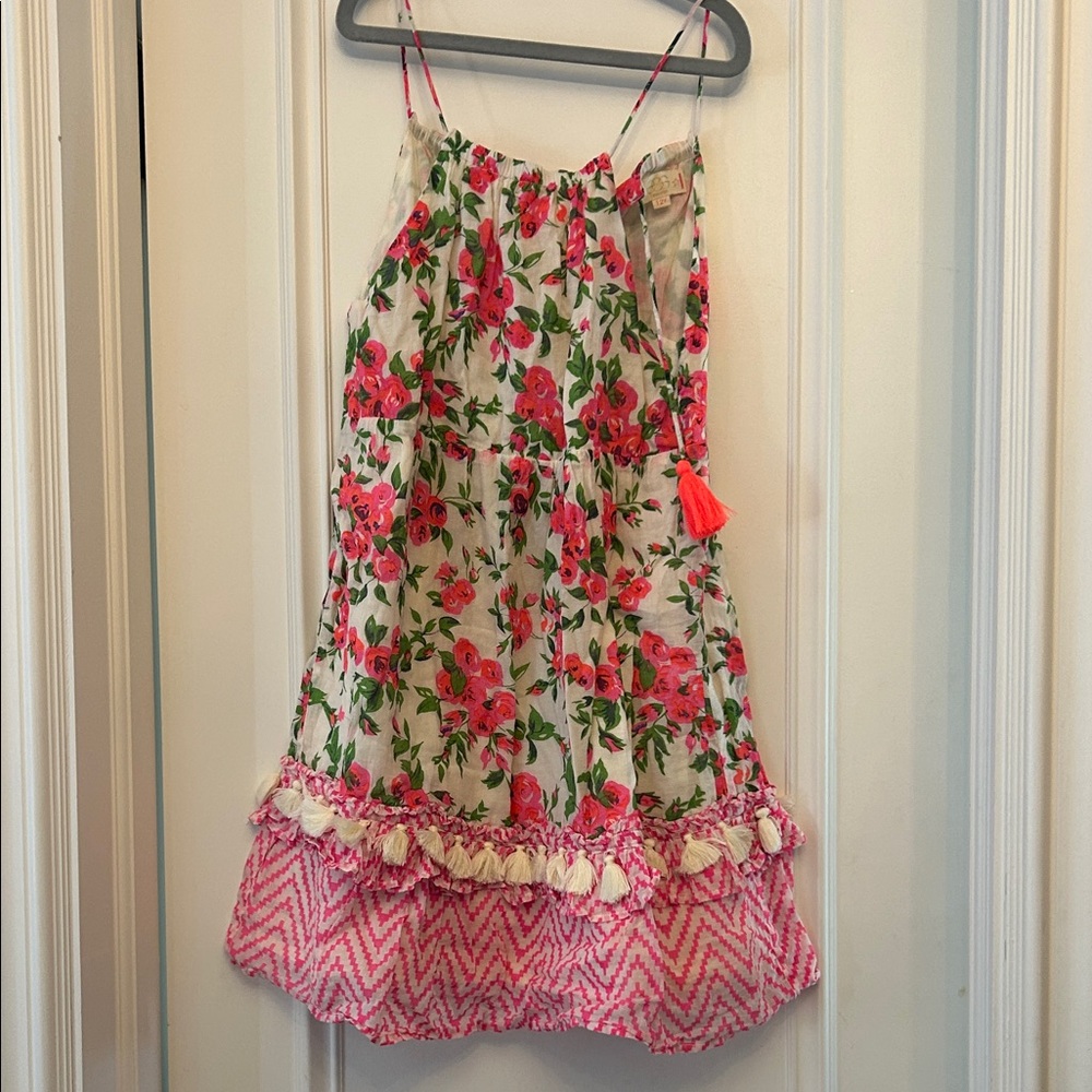 Egg kids Girls Floral Pink & White Summer Dress size 12